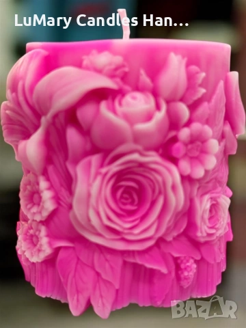 Свещ “ Розова магия”, снимка 6 - Декорация за дома - 53225137