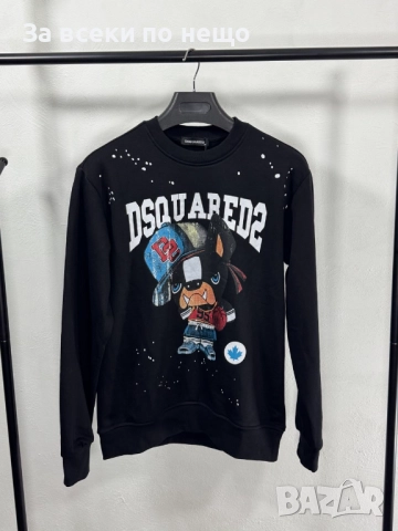 DSQUARED2 Мъжка Черна Блуза Със Шито Лого С Дълъг Ръкав Код V.B.72