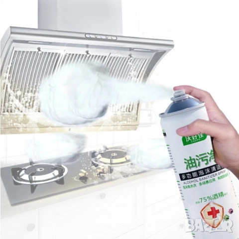 Мощен почистващ препарат за кухни под формата на спрей пяна / 550мл, снимка 4 - Препарати за почистване - 52586581