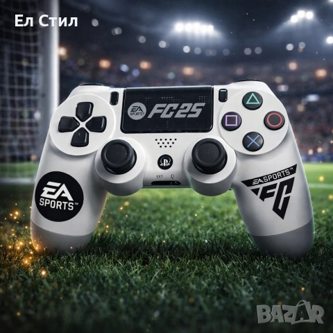 Безжичен джойстик за PS4 с тъчпад, вибрация и LED осветление – FC25 / GTA дизайн, снимка 4 - Джойстици и геймпадове - 53573730