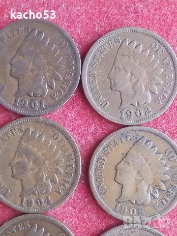 1 цент 1900,1,2,3,4,5,6,7,8 г. САЩ, снимка 3 - Нумизматика и бонистика - 54237839