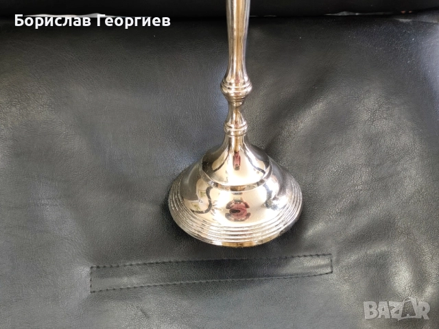 Голям троен свещник метален , снимка 4 - Антикварни и старинни предмети - 52221177