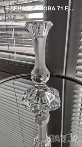 Кристален свещник, снимка 4 - Декорация за дома - 54130814