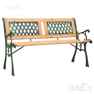 vidaXL Градинска пейка, 122 см, чугун и чам масив(SKU:312033, снимка 1 - Градински мебели, декорация  - 45484501