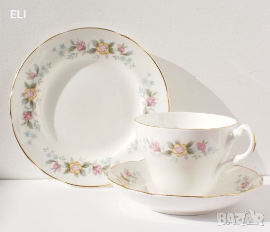 Royal Stuart Английски Костен Порцелан Сет за чай/кафе Нежни цветя, снимка 8 - Чаши - 45302755