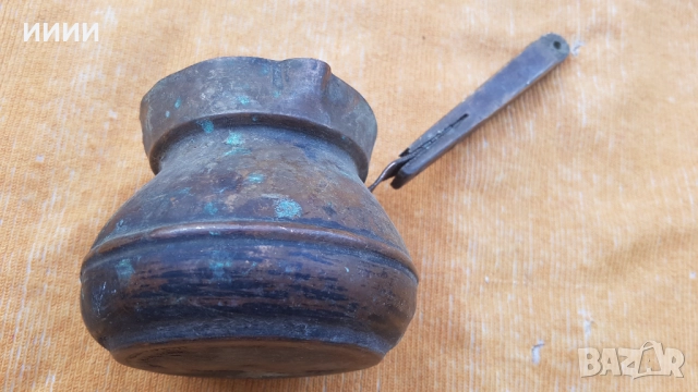 Бакърено джезве , снимка 2 - Антикварни и старинни предмети - 52131188