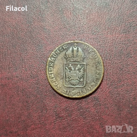 Австрия 1 кройцер 1816 година МД 'A' - Виена, снимка 2 - Нумизматика и бонистика - 52883647