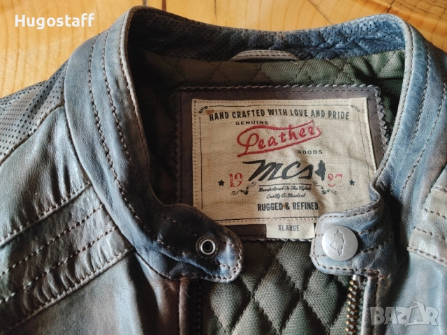 Мъжко Винтидж Cafe Racer Mesh кожено яке MCS Marlboro Classics Л, снимка 9 - Якета - 52484593