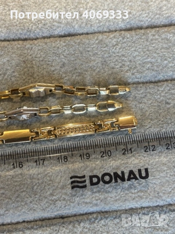 Златни гривни 14карата и ланец , снимка 5 - Гривни - 53666346