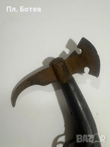 Стар кремъчен пистолет/брадва, снимка 2 - Антикварни и старинни предмети - 53952887