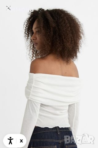 Ефектна бяла блуза STRADIVARIUS , снимка 3 - Блузи с дълъг ръкав и пуловери - 45733359