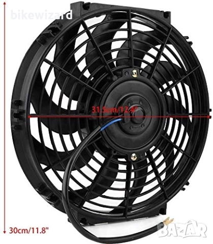 Универсален вентилатор 12V за воден радиатор НОВ, снимка 4 - Части - 52477768