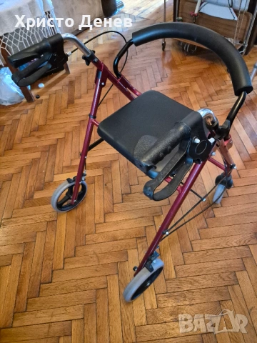 сгъваема алуминиева проходилка с колела, за възрастни, оперирани, трудно подвижни хора, нова