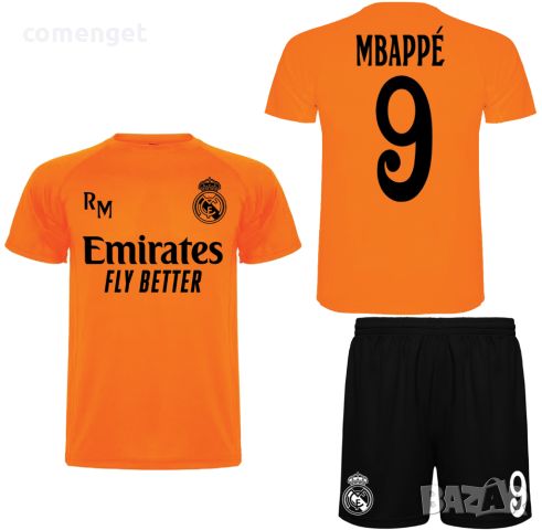DRI-FIT! Екип тениска и шорти REAL MADRID MBAPPE / РЕАЛ МАДРИД с ИМЕ и НОМЕР по избор!, снимка 1 - Детски комплекти - 37754532