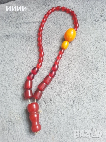 Кехлибарена броеница , снимка 2 - Антикварни и старинни предмети - 52800076