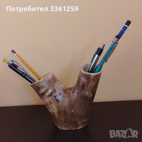 Ръчно изработен дървен моливник , снимка 2 - Други услуги - 45366634