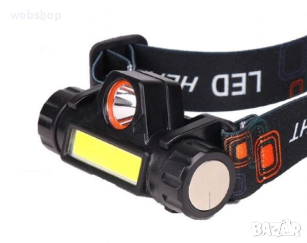 Челник с регулируема LED и COB яркост, магнитен клипс и USB зареждане, 100m обхват, 1200mAh, снимка 9 - Лед осветление - 46317499