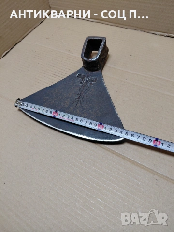 Соц Стара Ръчно Кована Мотика 1.400кг. НОМЕР 1630., снимка 10 - Антикварни и старинни предмети - 54168953
