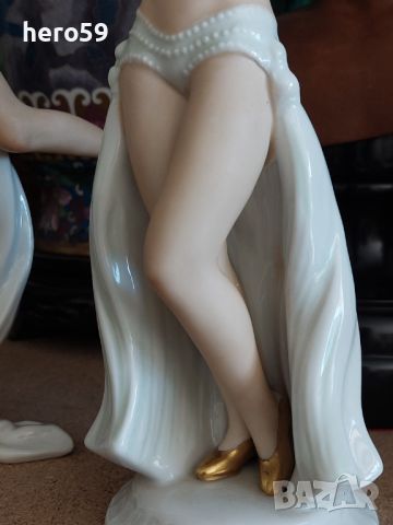 Прекрасна порцеланова фигура (балерина еротика фирма Walendorf), снимка 11 - Антикварни и старинни предмети - 45998508