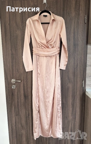 Нова Рокля, марка Pretty Little Thing, цвят шампанско/розов, материя сатен,за бал или гост на сватба, снимка 5 - Рокли - 54219532