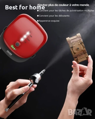 Комплект за аерограф Oasser с регулируемо налягане за моделиране, козметика, стилизиране, боядисване, снимка 2 - Други инструменти - 51052121