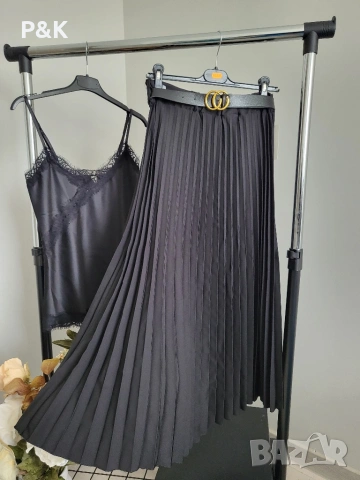 Плисирана пола с колан, снимка 3 - Поли - 53046058