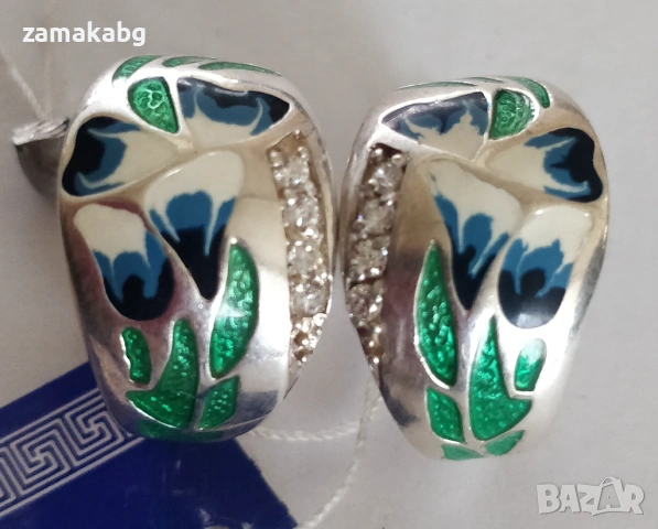 Уникални авторски сребърни обици Самина, снимка 2 - Обеци - 53845547