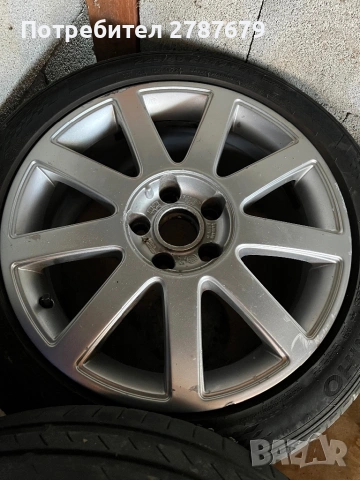 Джанти Ауди 17 5x112 7,5J ET43 с гуми 225 45 17, снимка 5 - Гуми и джанти - 53232881