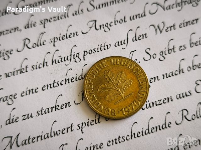 Монета - Германия - 10 пфенига | 1970г.; серия J, снимка 2 - Нумизматика и бонистика - 45682989