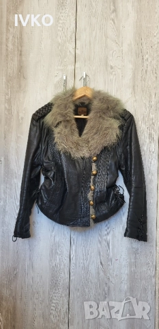 Кожено яке Gil Santucci,сребърна лисица S/M