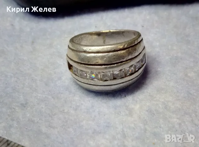 СТАР ДИЗАЙНЕРСКИ СКЪПОЦЕНЕН СРЕБЪРЕН ПРЪСТЕН СРЕБРО 925 с КАМЪНИ МОЙСАНИТ 25830