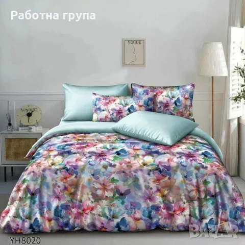 Флоралени десени от памучен сатен с ластик 