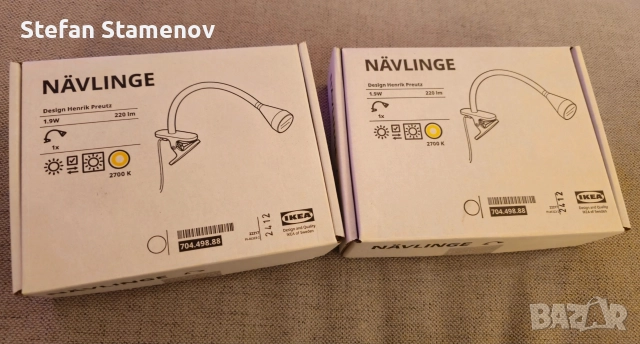 Ikea NÄVLINGE бяла LED спот лампа с щипка, снимка 5 - Лед осветление - 52860601