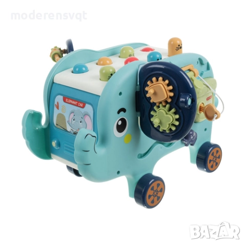 Образователен слон - Монтесори пъзел, манипулационна дъска, блокчета, чук, снимка 4 - Образователни игри - 52402677