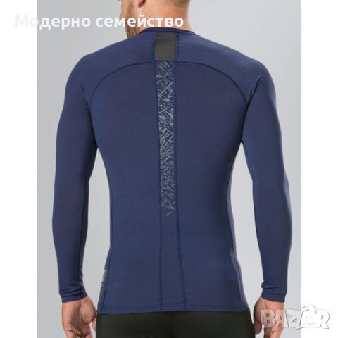 Мъжка блуза speedo boom long sleeve rash top blue grey, снимка 1 - Блузи - 46702729