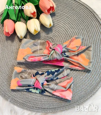 Ленти за глава за мама и бебе , снимка 10 - Шноли, диадеми, ленти - 28696052