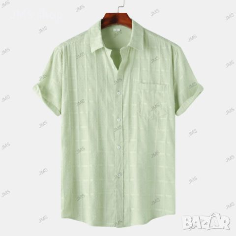Мъжка широка ежедневна риза с къс ръкав, 4цвята , снимка 7 - Ризи - 46003615