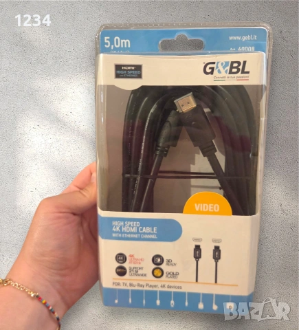 HDMI кабел 5м 4K UHD – High Speed с Ethernet (G&BL)