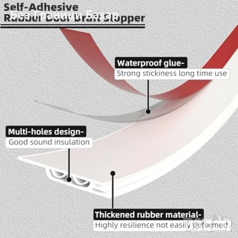 Нов Универсален самозалепващ се уплътнител за врати шумо и топлоизолация , снимка 5 - Други стоки за дома - 46440927
