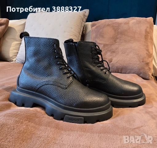 Чисто нови кожени мъжки боти на BOSS , снимка 4 - Спортни дрехи, екипи - 52938765