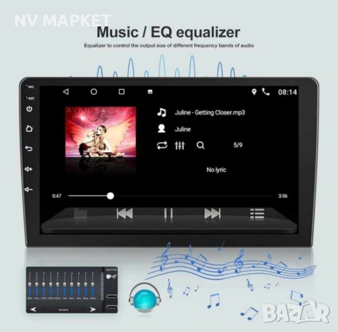 Стерео уредба за кола 1 Din Bluetooth радио за кола с поддръжка на резервна камера GPS навигация/WiF, снимка 3 - Аксесоари и консумативи - 53684781