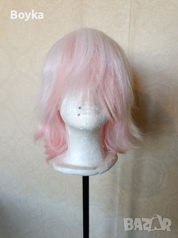 Бяла розова косплей перука , снимка 1 - Други - 45206489