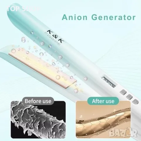 Нова Йонна преса за коса K&K плоча с керамично покритие от турмалин Прическа жени