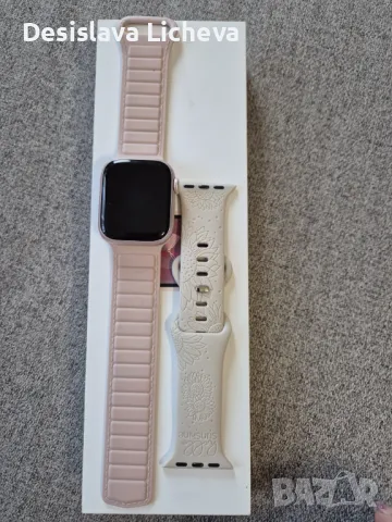 Сmart часовник APPLE WATCH 9 41MM Pink Sport Band-подарък нова каишка, снимка 1 - Смарт гривни - 48935125