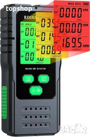 Чисто нов Професионален 3 в 1 ЕМФ детектор за измерване на електромагнитно излъчване ​