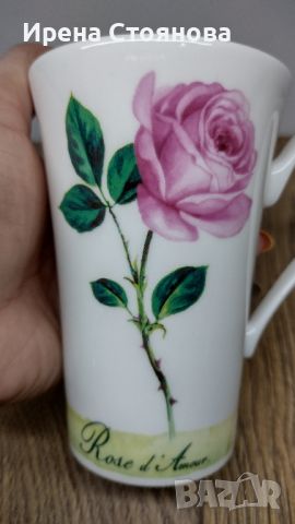 Чаша за кафе/ чай муг Rose D' amour, Roy Kirkham England., снимка 6 - Чаши - 45091281