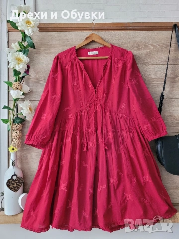 Разкроена рокля памучна материя , снимка 13 - Рокли - 54091894