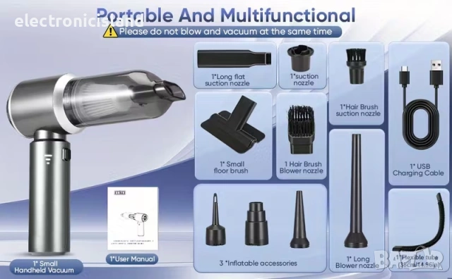 Мощна прахосмукачка QILIEASY, 100W 20000Pa с висока мощност,батерия 6000mAh, мокро и сухо почистване, снимка 10 - Прахосмукачки - 53169302