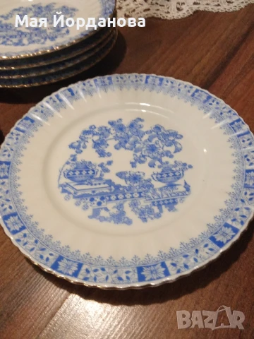 Чинии за предястие, фин костен порцелан  в японски стил диаметър 19 см.