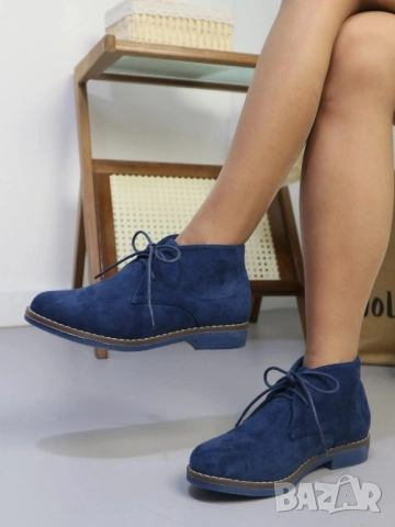 Дамски кларкове - естествен велур, снимка 2 - Дамски боти - 51800071